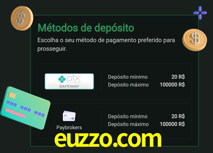 O cassino euzzo.com oferece uma grande variedade de métodos de pagamento
